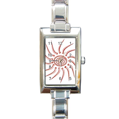 Pink Sunshine Rectangular Italian Charm Watch from ArtsNow.com Front