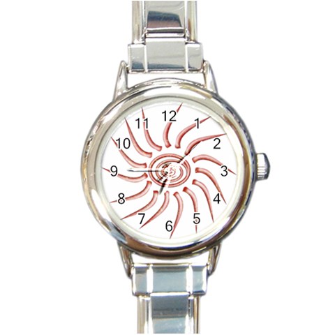 Pink Sunshine Round Italian Charm Watch from ArtsNow.com Front