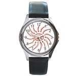 Pink Sunshine Round Metal Watch