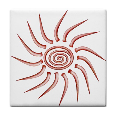 Pink Sunshine Tile Coaster from ArtsNow.com Front