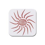 Pink Sunshine Rubber Square Coaster (4 pack)