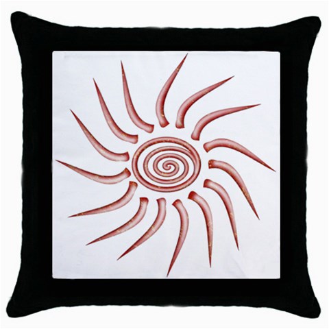 Pink Sunshine Throw Pillow Case (Black) from ArtsNow.com Front