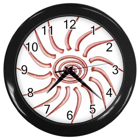 Pink Sunshine Wall Clock (Black) from ArtsNow.com Front