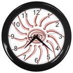 Pink Sunshine Wall Clock (Black)