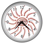 Pink Sunshine Wall Clock (Silver)