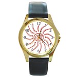 Pink Sunshine Round Gold Metal Watch