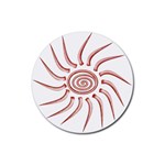 Pink Sunshine Rubber Round Coaster (4 pack)