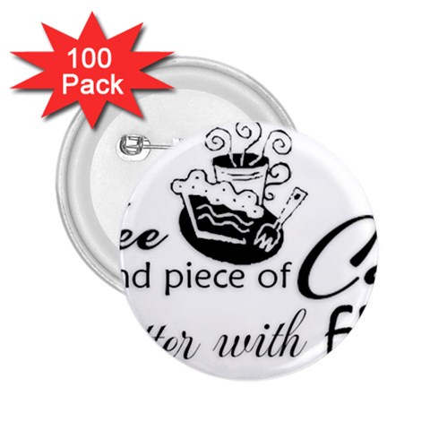 Coffee and Cake 2.25  Button (100 pack) from ArtsNow.com Front