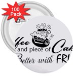 Coffee and Cake 3  Button (100 pack)