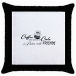 Coffee and Cake Throw Pillow Case (Black)