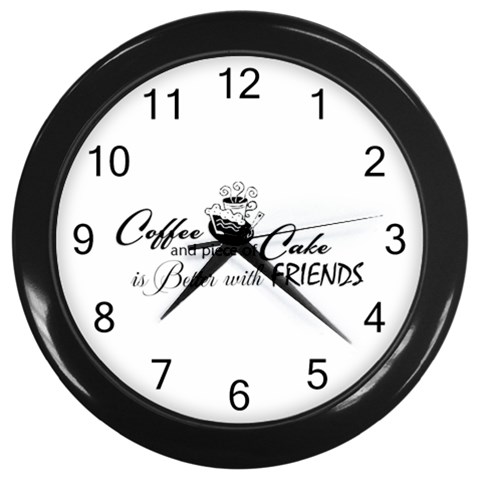 Coffee and Cake Wall Clock (Black) from ArtsNow.com Front