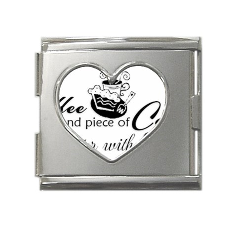 Coffee and Cake Mega Link Heart Italian Charm (18mm) from ArtsNow.com Front