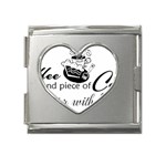 Coffee and Cake Mega Link Heart Italian Charm (18mm)