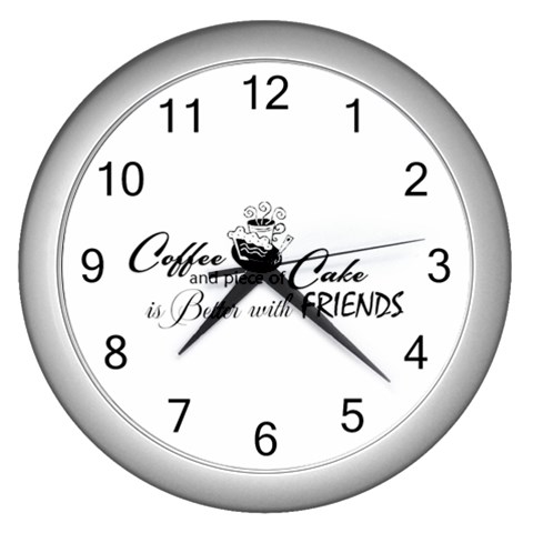 Coffee and Cake Wall Clock (Silver) from ArtsNow.com Front