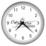 Coffee and Cake Wall Clock (Silver)