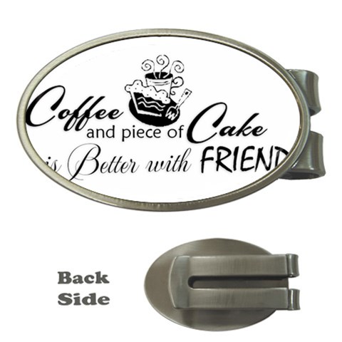 Coffee and Cake Money Clip (Oval) from ArtsNow.com Front