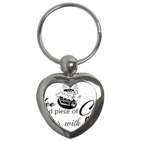 Coffee and Cake Key Chain (Heart) from ArtsNow.com Front