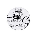 Coffee and Cake Rubber Round Coaster (4 pack)