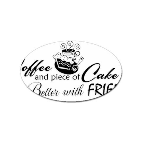 Coffee and Cake Sticker (Oval) from ArtsNow.com Front