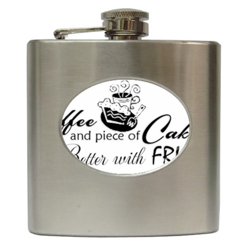 Coffee and Cake Hip Flask (6 oz) from ArtsNow.com Front