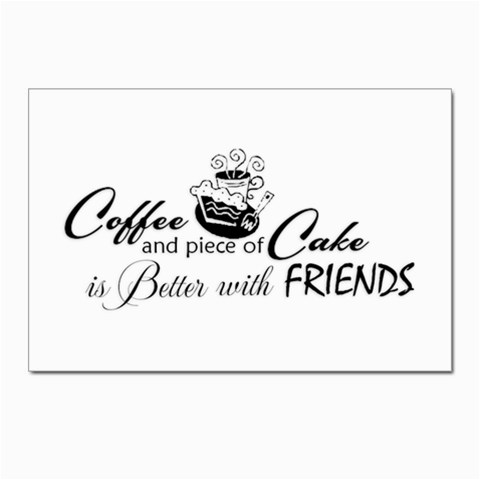 Coffee and Cake Postcard 4 x 6  (Pkg of 10) from ArtsNow.com Front