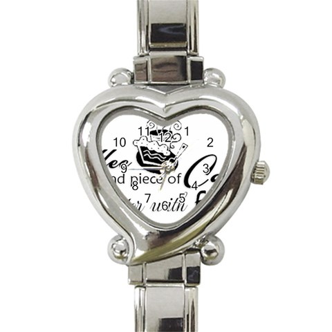 Coffee and Cake Heart Italian Charm Watch from ArtsNow.com Front