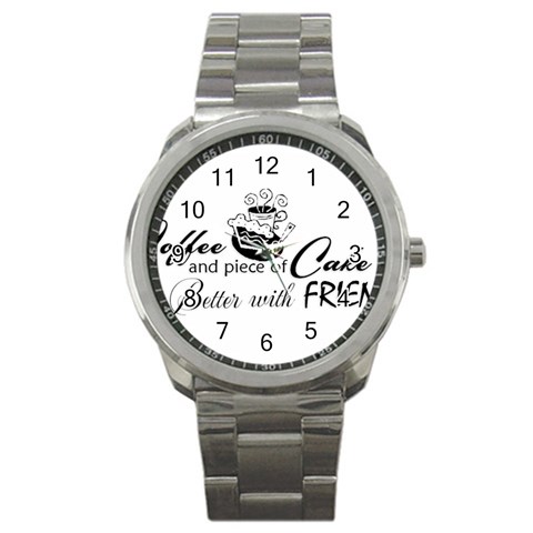 Coffee and Cake Sport Metal Watch from ArtsNow.com Front