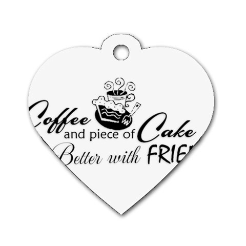 Coffee and Cake Dog Tag Heart (Two Sides) from ArtsNow.com Front