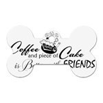 Coffee and Cake Dog Tag Bone (One Side)