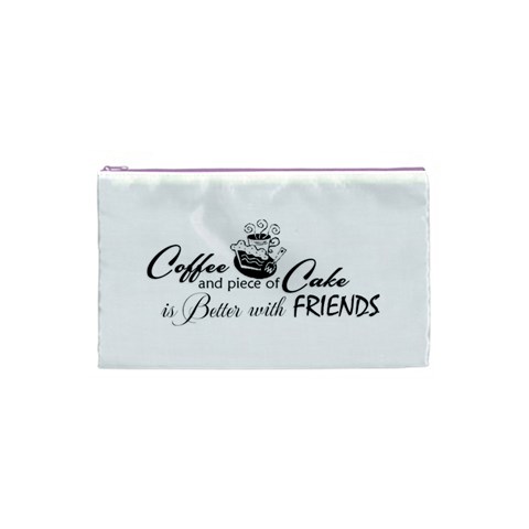 Coffee and Cake Cosmetic Bag (Small) from ArtsNow.com Front