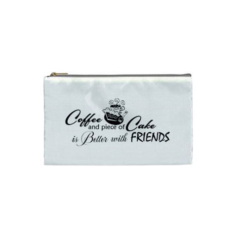 Coffee and Cake Cosmetic Bag (Small) from ArtsNow.com Front