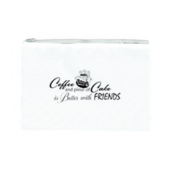 Coffee and Cake Cosmetic Bag (Large) from ArtsNow.com Front