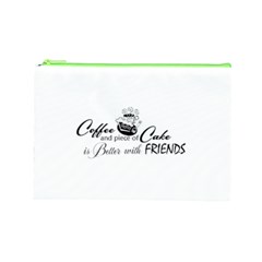 Coffee and Cake Cosmetic Bag (Large) from ArtsNow.com Front