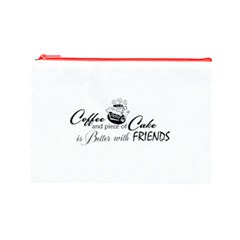 Coffee and Cake Cosmetic Bag (Large) from ArtsNow.com Front