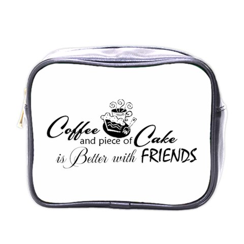 Coffee and Cake Mini Toiletries Bag (One Side) from ArtsNow.com Front