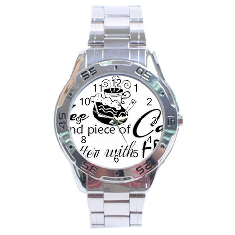 Coffee and Cake Stainless Steel Analogue Men’s Watch from ArtsNow.com Front