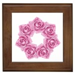 Pink Roses Framed Tile