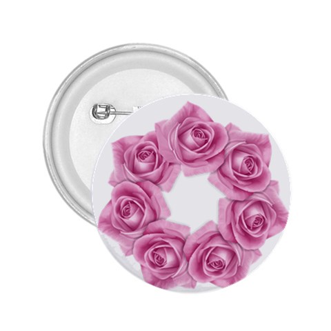 Pink Roses 2.25  Button from ArtsNow.com Front