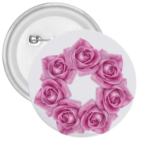 Pink Roses 3  Button from ArtsNow.com Front