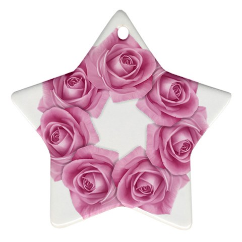 Pink Roses Ornament (Star) from ArtsNow.com Front