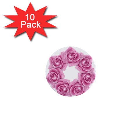 Pink Roses 1  Mini Button (10 pack)  from ArtsNow.com Front