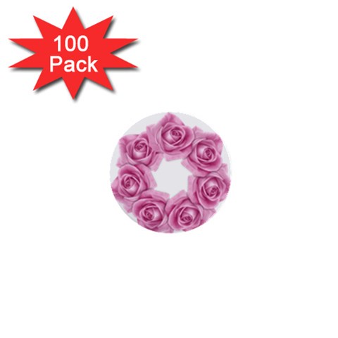 Pink Roses 1  Mini Button (100 pack)  from ArtsNow.com Front