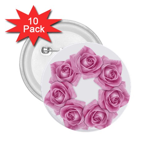 Pink Roses 2.25  Button (10 pack) from ArtsNow.com Front