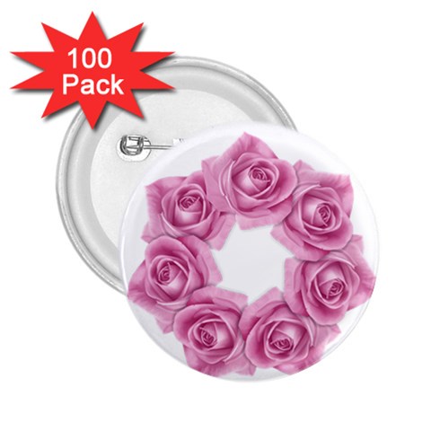 Pink Roses 2.25  Button (100 pack) from ArtsNow.com Front