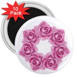 Pink Roses 3  Magnet (10 pack)