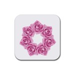 Pink Roses Rubber Coaster (Square)