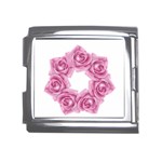 Pink Roses Mega Link Italian Charm (18mm)