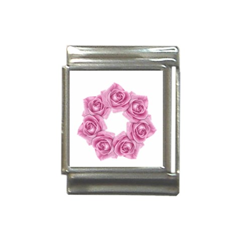 Pink Roses Italian Charm (13mm) from ArtsNow.com Front