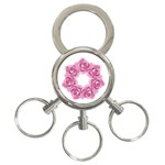 Pink Roses 3-Ring Key Chain