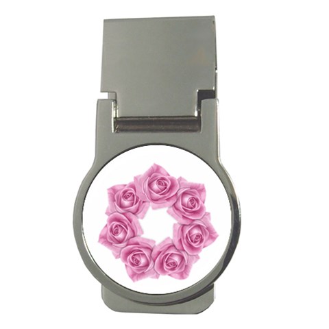 Pink Roses Money Clip (Round) from ArtsNow.com Front